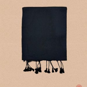 Handwoven Pure Plain Khadi Cotton Saree - Brave Black