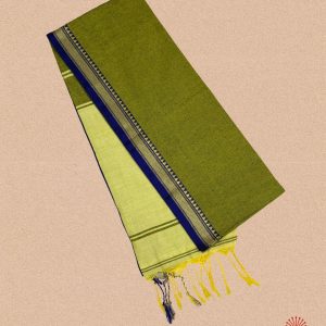 Handwoven Pure Khadi Cotton Narayanpet small border – Mint Green