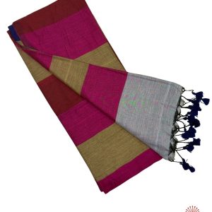 Multicolor Khadi Saree - Lotus Lake