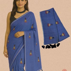 Pure Soft Mul Doll Embroidery - Jeans Blue